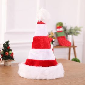 Fashion Double-layer Plush Christmas Decoration Hat (Option: Red and white)
