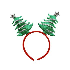 New Christmas Headband Cartoon Snowflake Antlers Decorative Hair Clip (Option: C Two Christmas Trees)